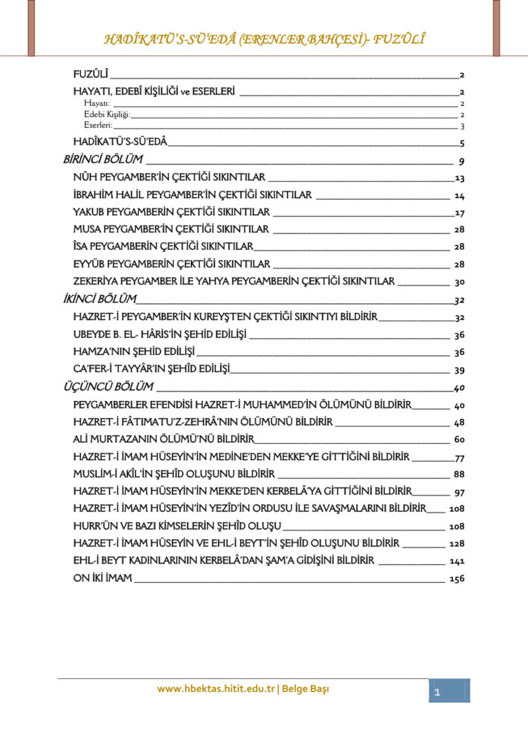 erenler bahcesi FUZULİ Kitap Kapağı