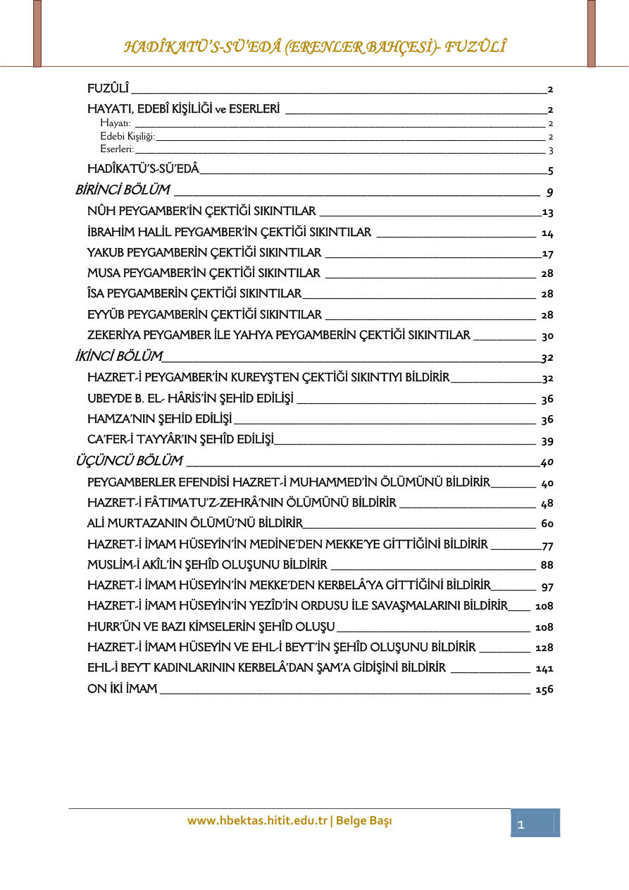 Erenler Bahçesi PDF – Fuzuli