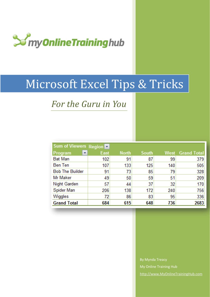 Excel Tips and Tricks E-book PDF – Unknown