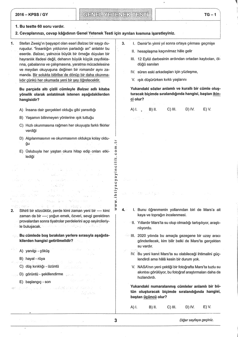 İhtiyaç 1 GKGY KPSS (Tekrar) PDF – İhtiyaç Akademi Komisyon