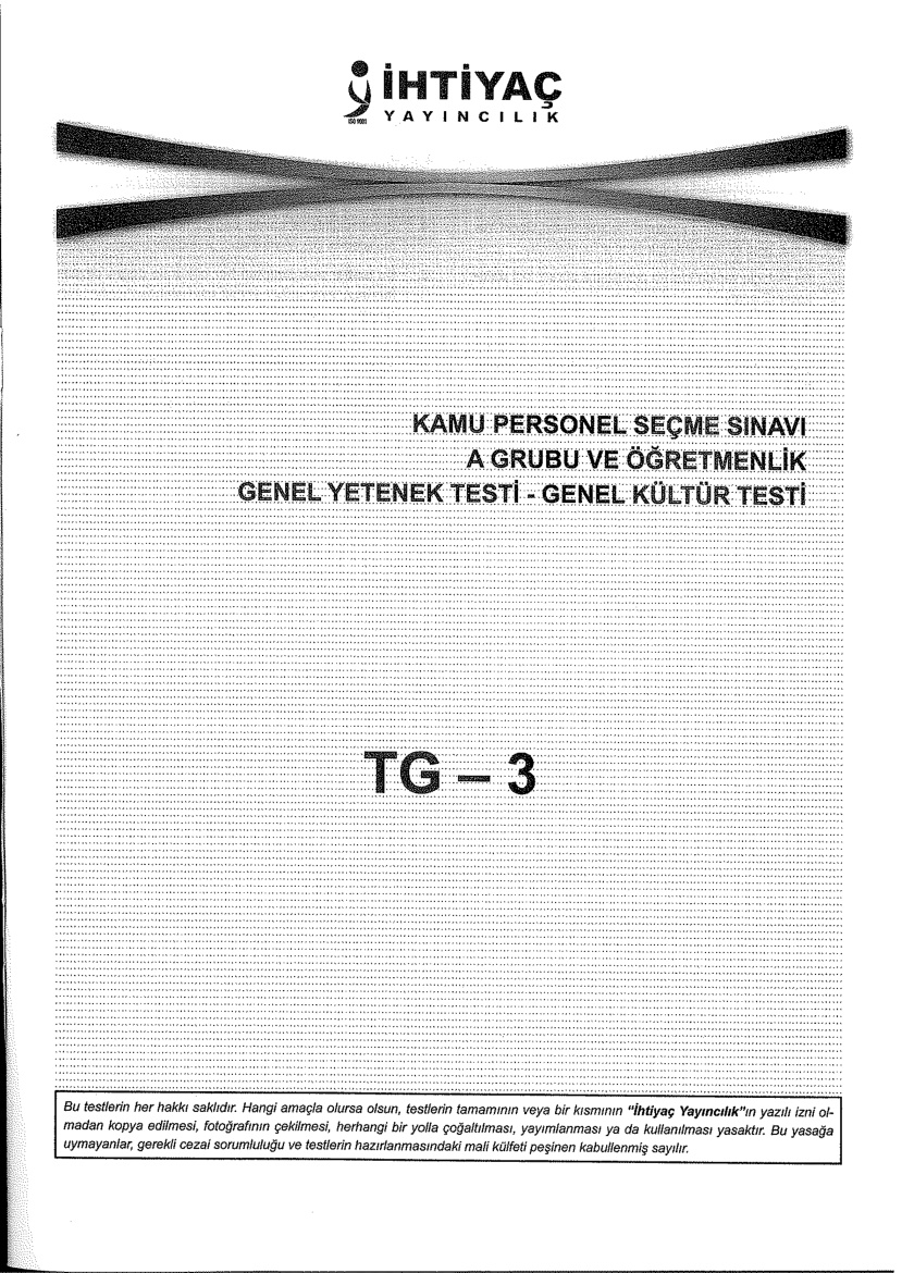 İhtiyaç 3 GKGY KPSS PDF – İhtiyaç Akademi Komisyon