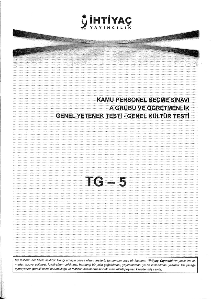 İhtiyaç 5 GKGY KPSS PDF – İhtiyaç Akademi Komisyon