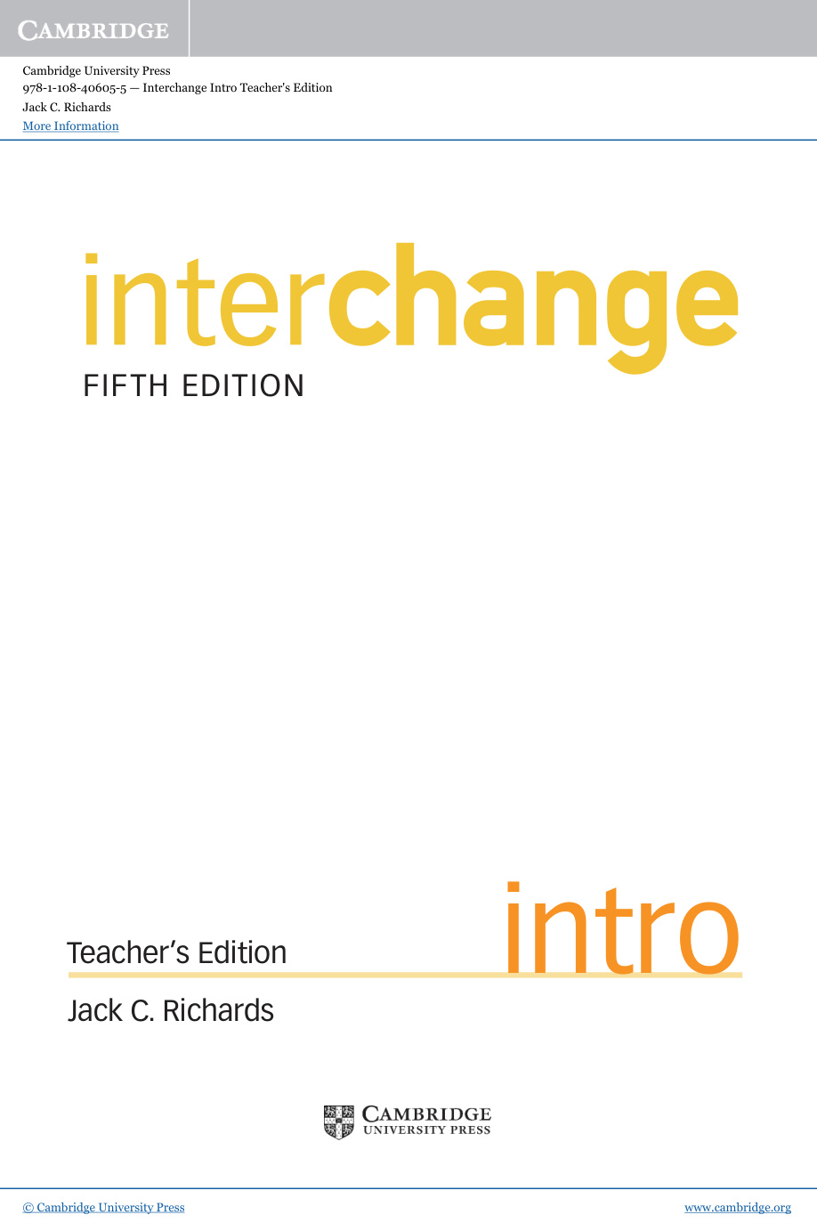 Interchange Student’s Book (5th Edition) – Intro PDF – Jack C. Richards