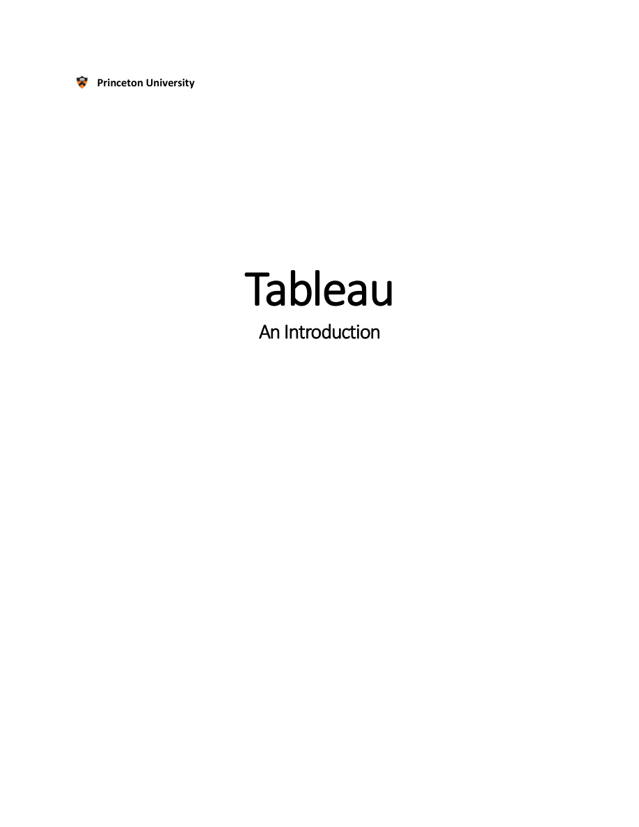 Introduction to Tableau Training PDF – Unknown