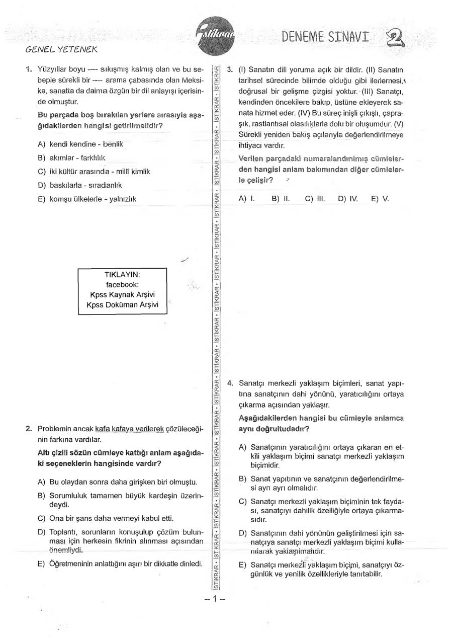 İstikrar 2016 TG 2 GYGK PDF – İstikrar Yayınları Komisyon