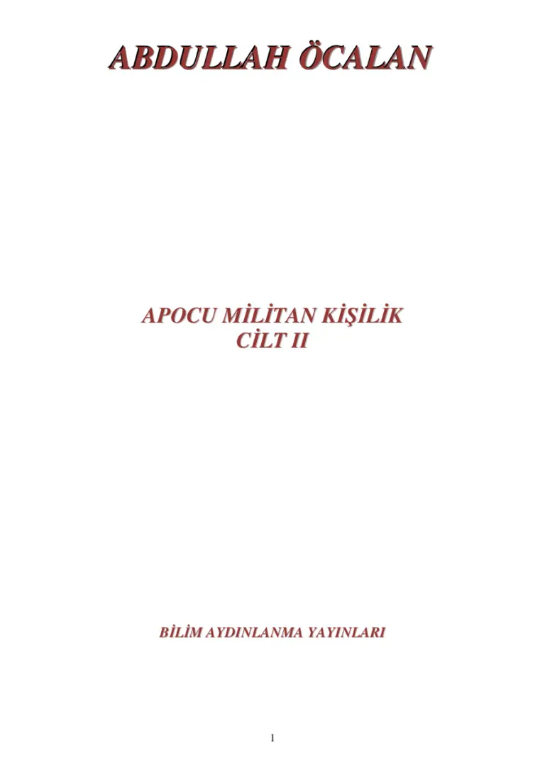 Kişilik: Cilt 2 PDF - Abdullah Öcalan 1 kisilik cilt2 abdullah öcalan Kitap Kapağı