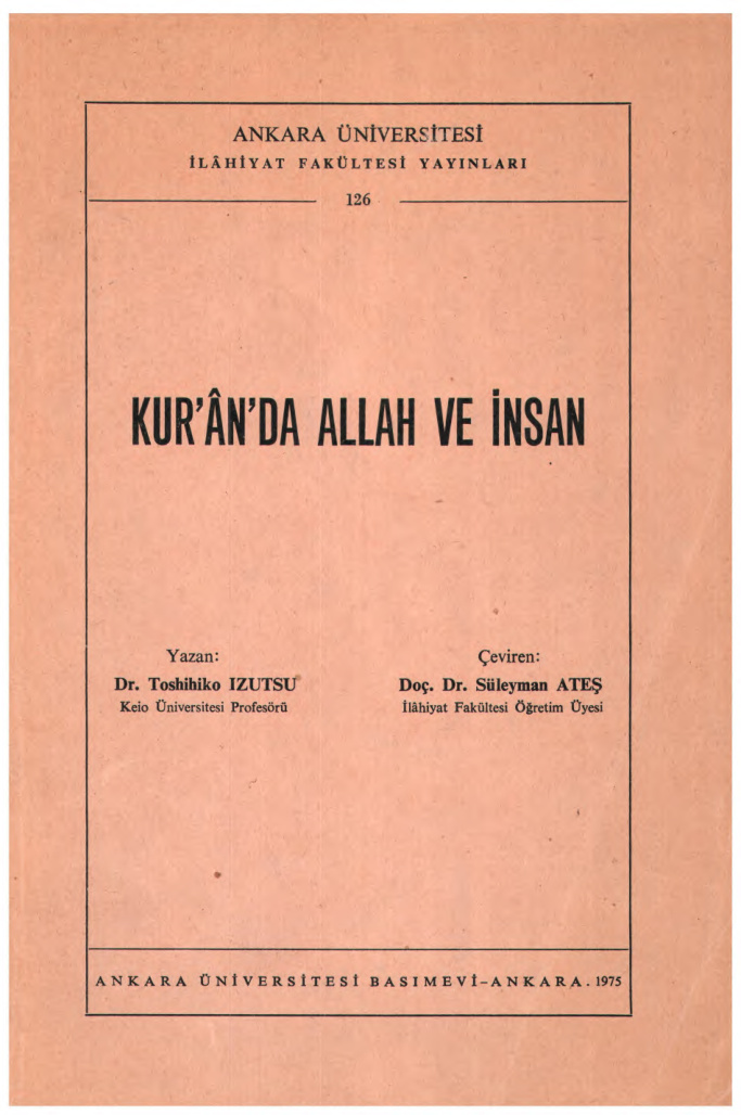 Kur’an’da Allah ve İnsan PDF – Toshihiko Izutsu