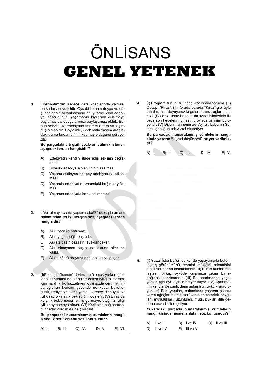 KPSS Lise Önlisans: 3 Deneme ve Çözümleri PDF – Kolektif