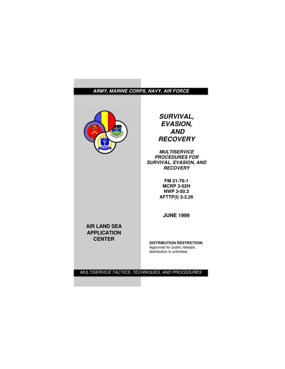 MCRP 3-02H: Survival, Evasion, and Recovery PDF – Department of the Navy