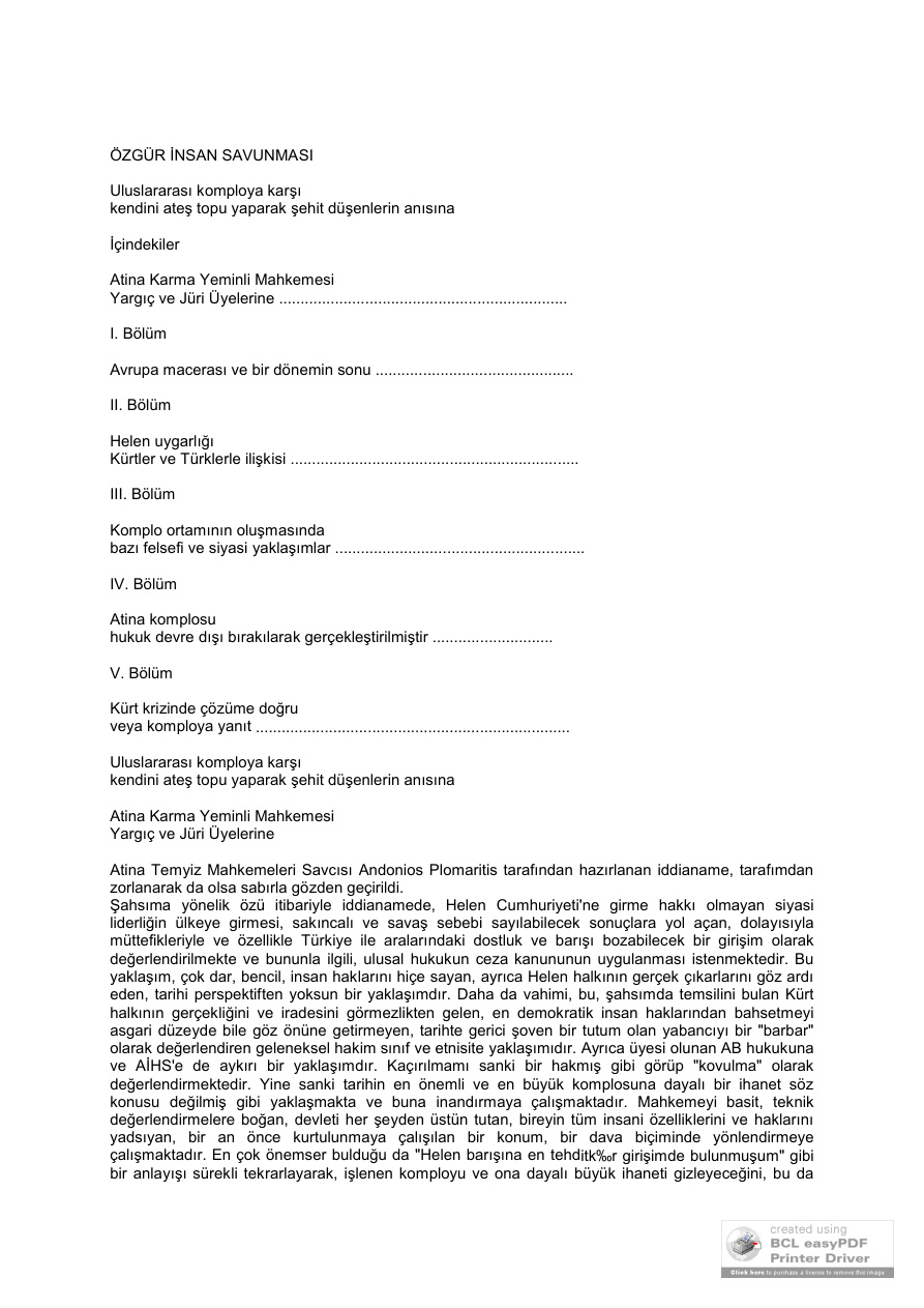 özgür insan savunması PDF – Kolektif / Siyaset