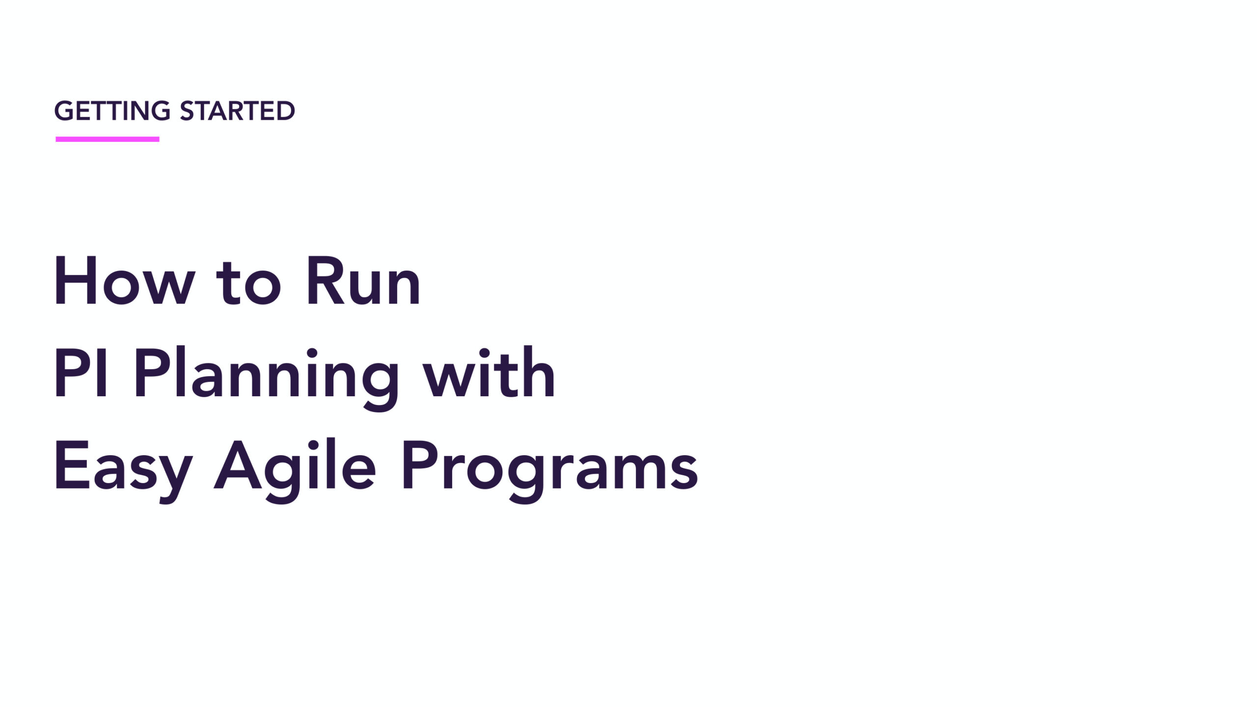 PI Planning with Easy Agile Programs PDF – Easy Agile