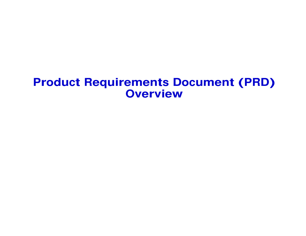 PRD Overview: Product Requirements Document PDF – Unknown