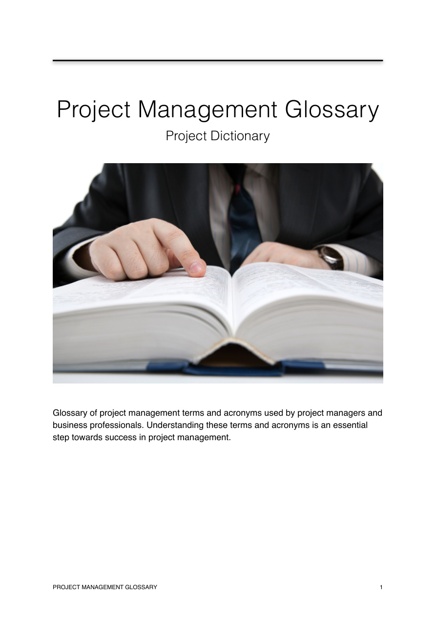 Project Management Glossary PDF – Unknown