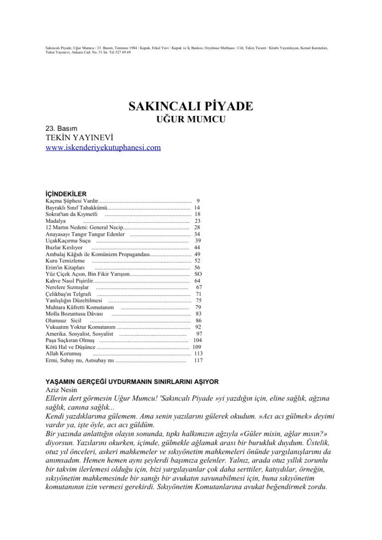 sakincalipiyade Kitap Kapağı