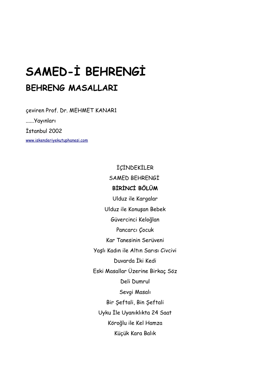 BEHRENG MASALLARI PDF – Samed Behrengi