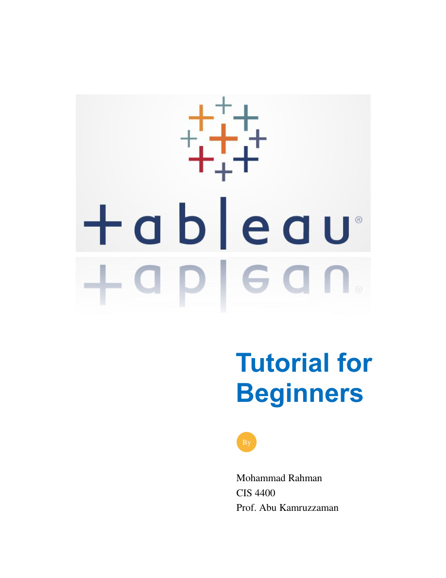 Tableau Tutorial for Beginners PDF – Unknown