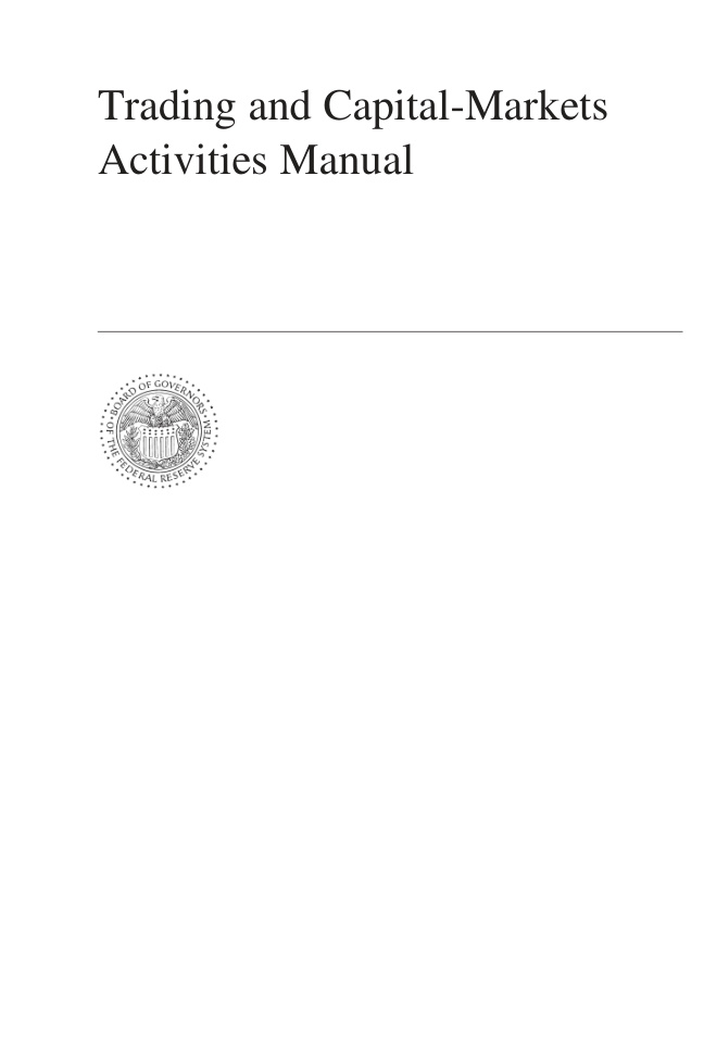 Trading and Capital Market Activities Manual PDF – Federal Reserve System