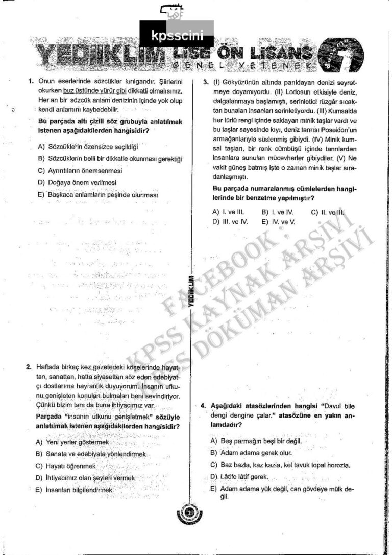 yediiklim tg1 ortaogretim Kitap Kapağı