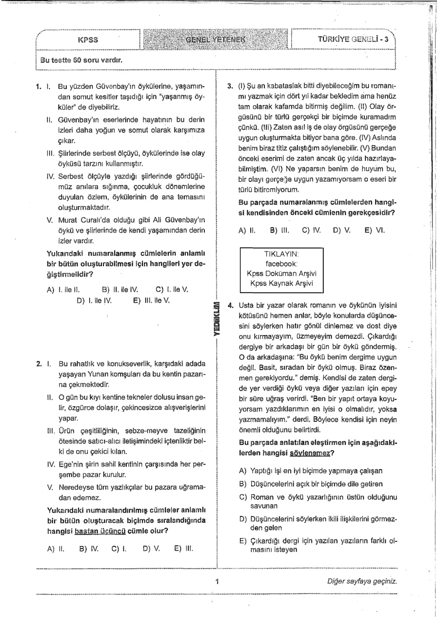 yediiklimdeneme PDF – Kolektif