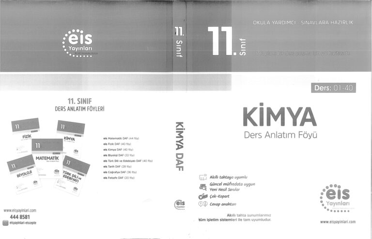 11. Sınıf Kimya EİS DAF 2021 Kitap Kapağı