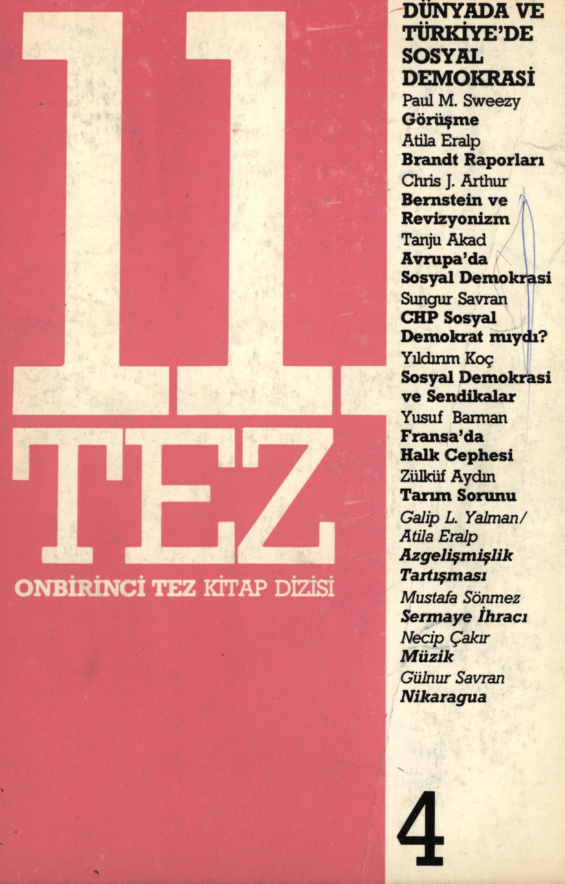 11. Tez Sayı 04 1986 Ağustos PDF İndir – Kolektif
