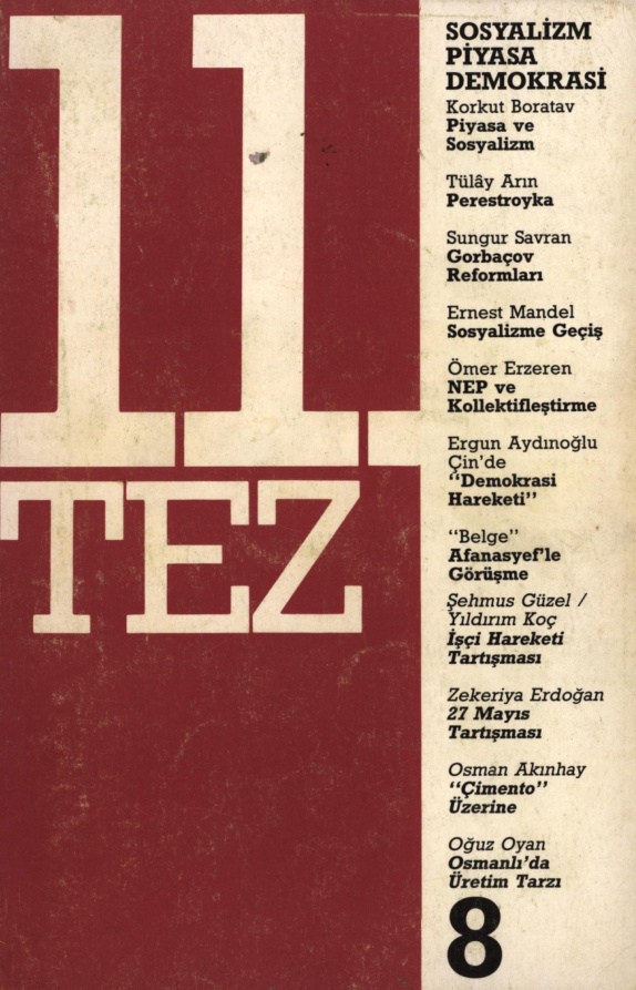 11. Tez Sayı 08 1987 Ağustos PDF İndir – Kolektif