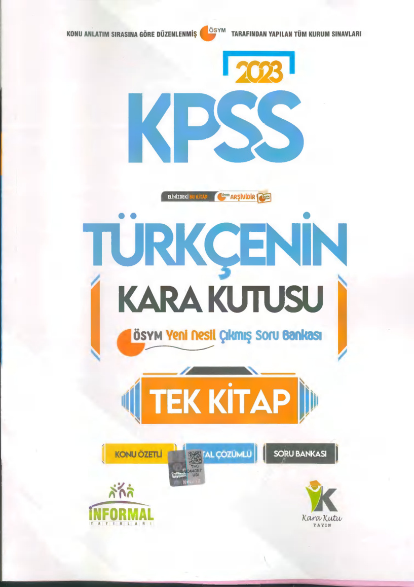 2023 KARAKUTU TÜRKÇE SORU BANKASI PDF İndir – Karakutu Yayınları
