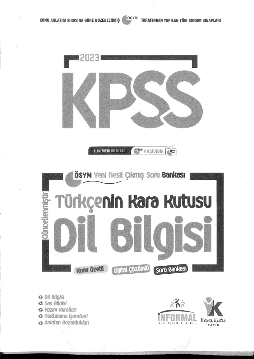2023 Karakutu Türkçe Dil Bilgisi Soru Bankası PDF İndir – Karakutu Yayınları