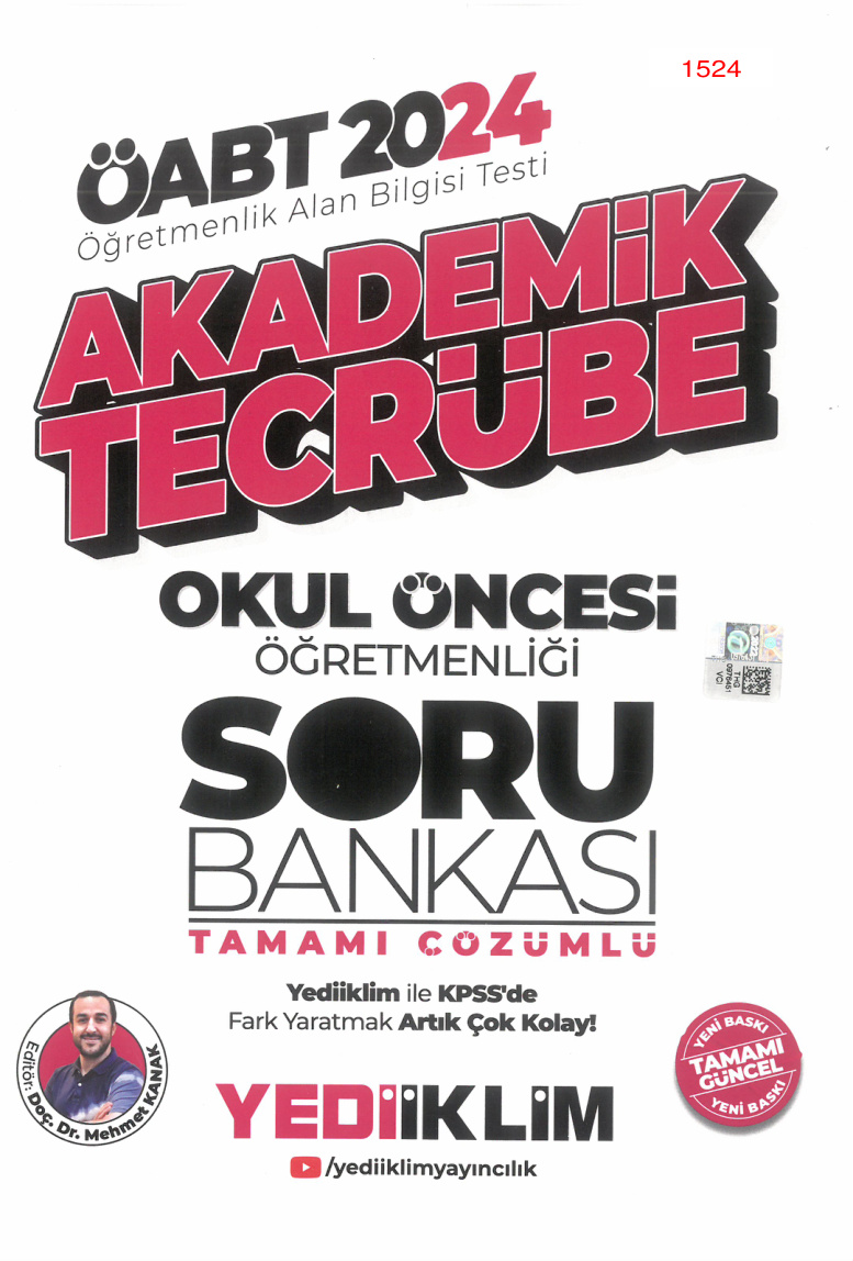 2024 Yediiklim Tecrübe ÖABT Okul Öncesi Soru Bankası PDF İndir - Yediiklim Yayınları 1 2024 Yediiklim Tecrübe ÖABT Okul Öncesi Soru Bankası PDF İndir