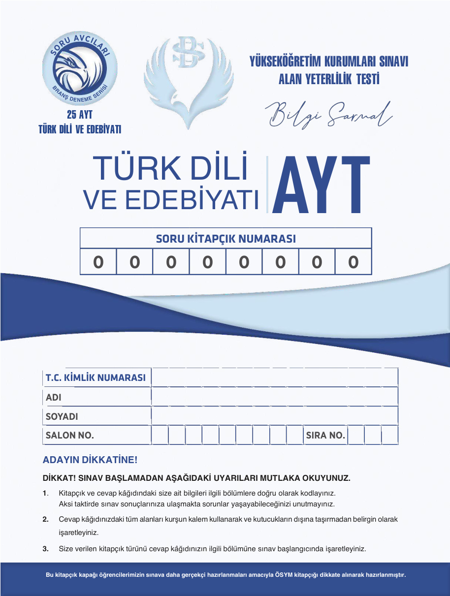 2025 BS AYT EDEBİYAT BRANŞ DENEME PDF İndir – Bilgi Sarmal Komisyon