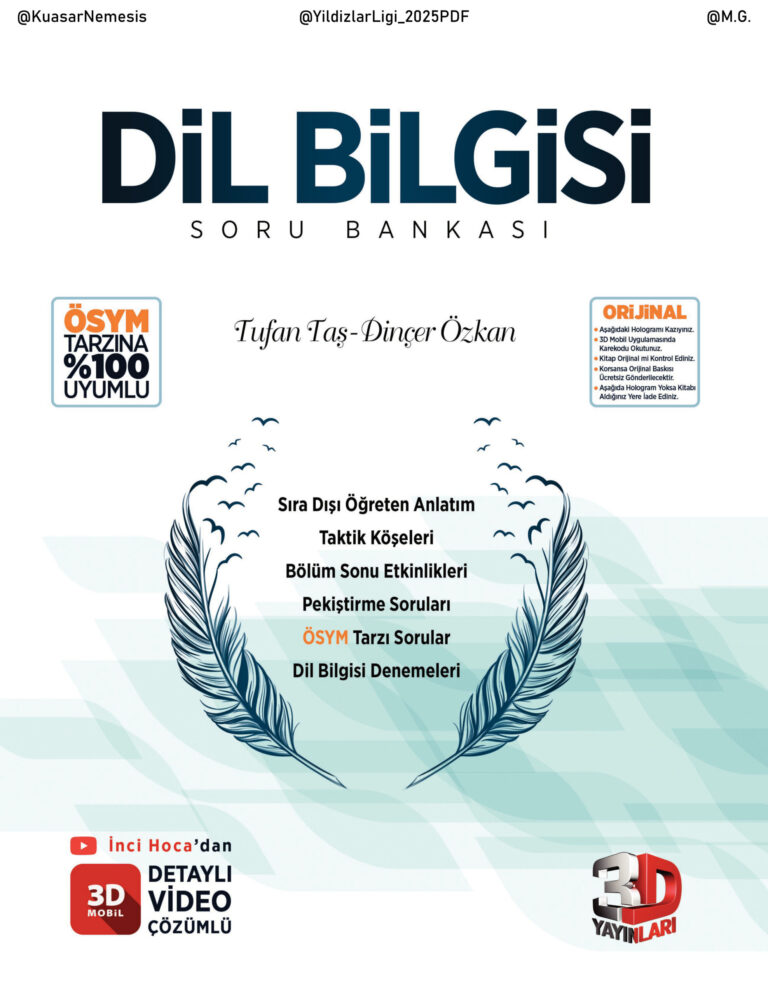 2025 3D Yayınları TYT Dil Bilgisi Konu Özetli Soru Bankası Kitap Kapağı