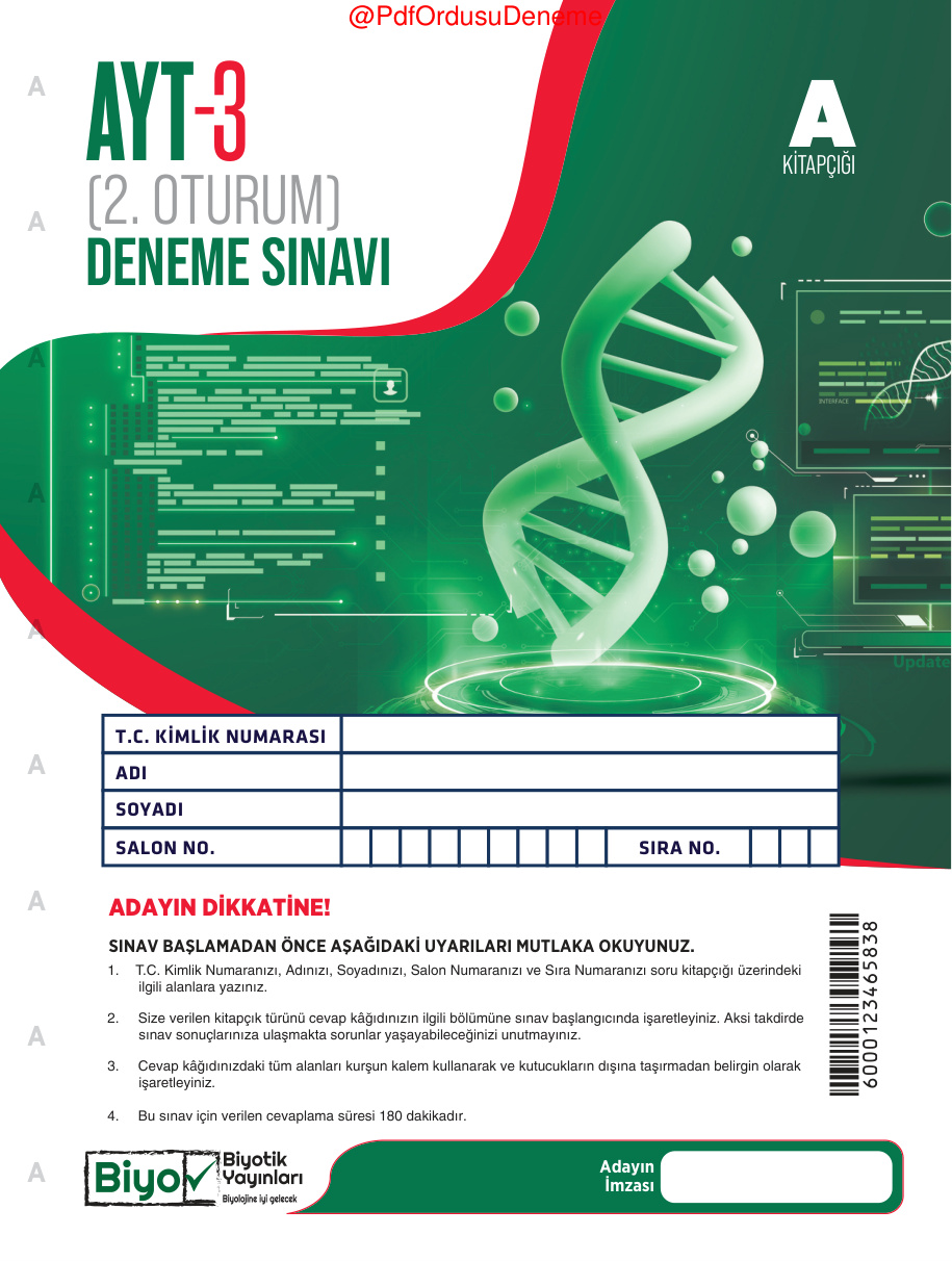 2026 BİYOTİK AYT 3 PDF İndir – Biyotik Komisyon
