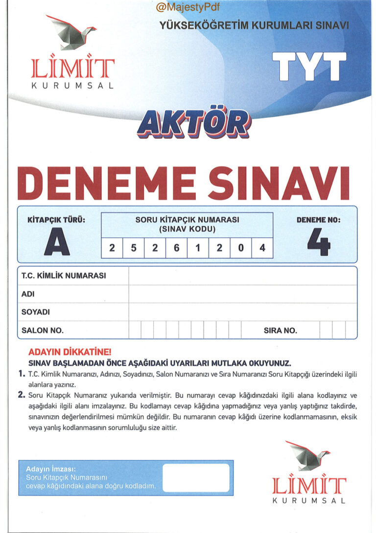 2026 LİMİT AKTÖR TYT 4 Kitap Kapağı