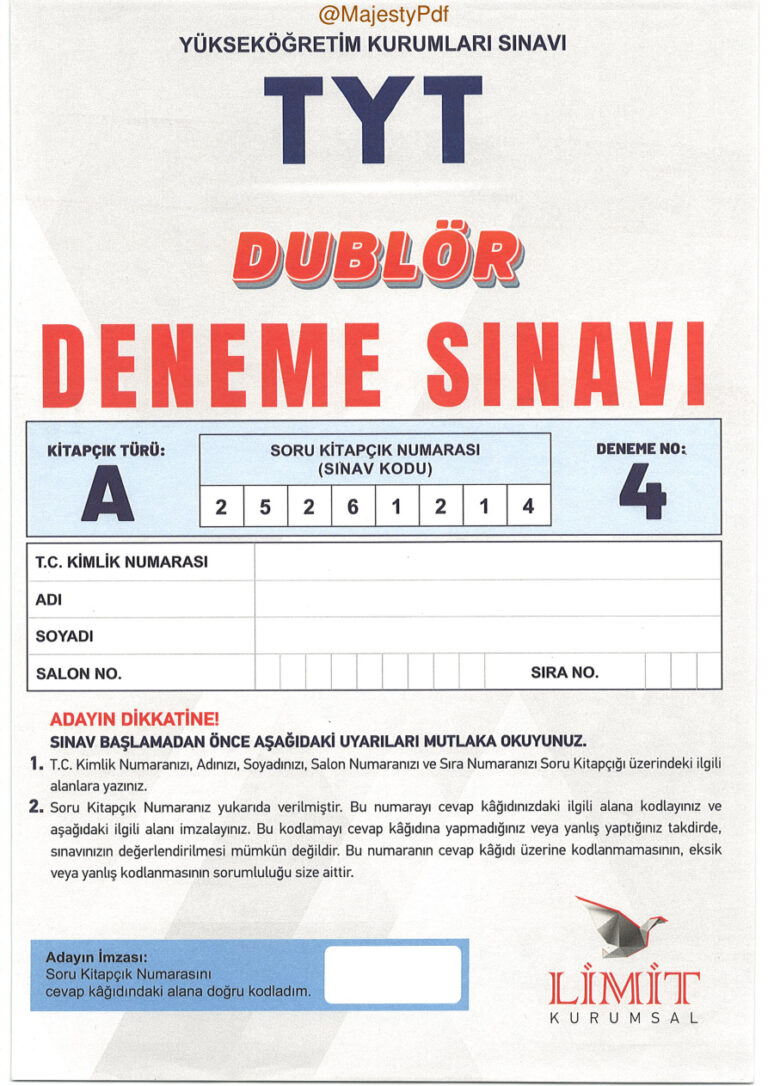 2026 LİMİT DUBLÖR TYT 4 Kitap Kapağı
