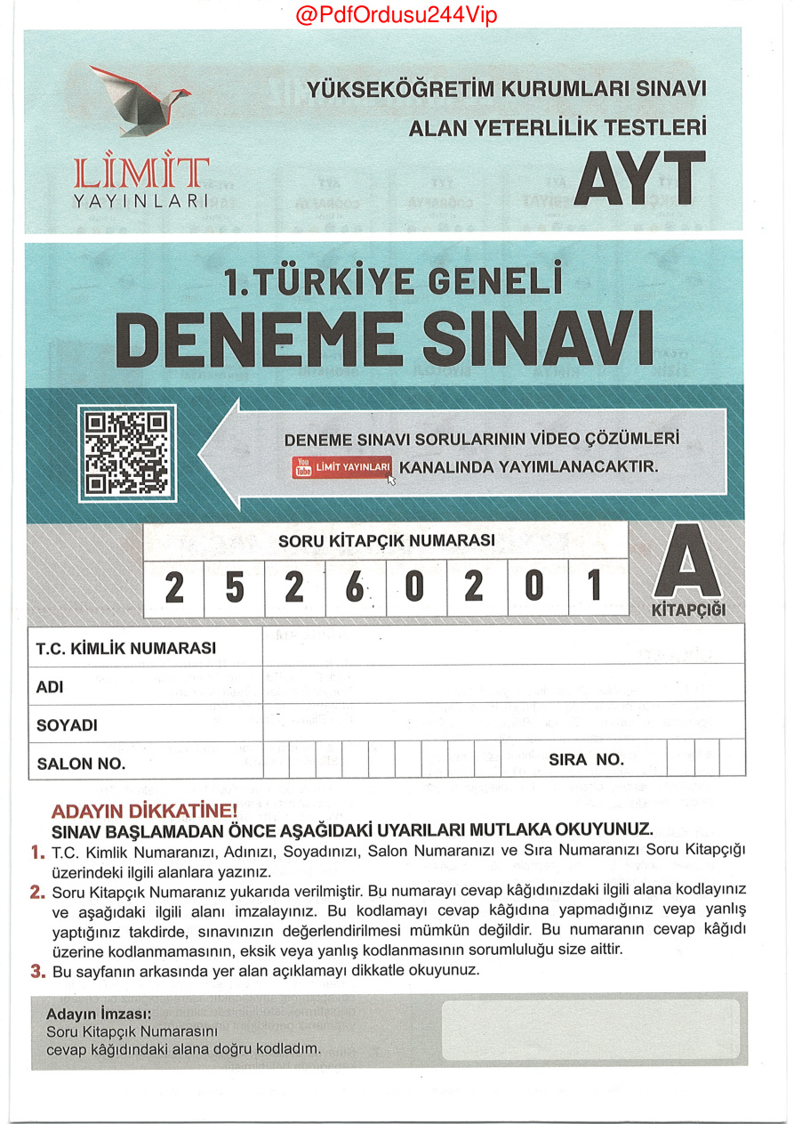 2026 LİMİT TG AYT PDF İndir – Limit Komisyon