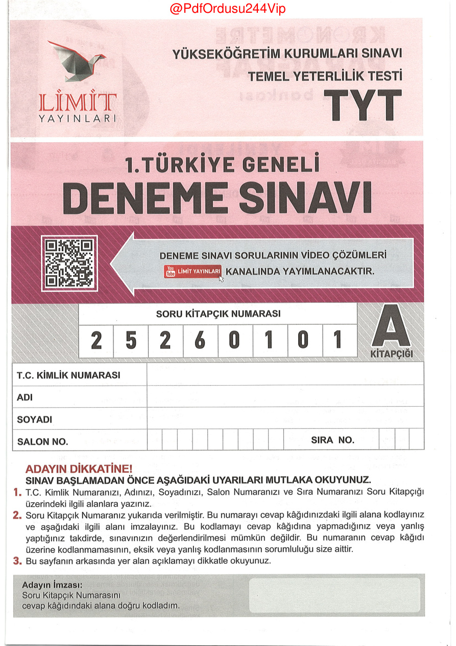 2026 LİMİT TG TYT PDF İndir – Limit Komisyon