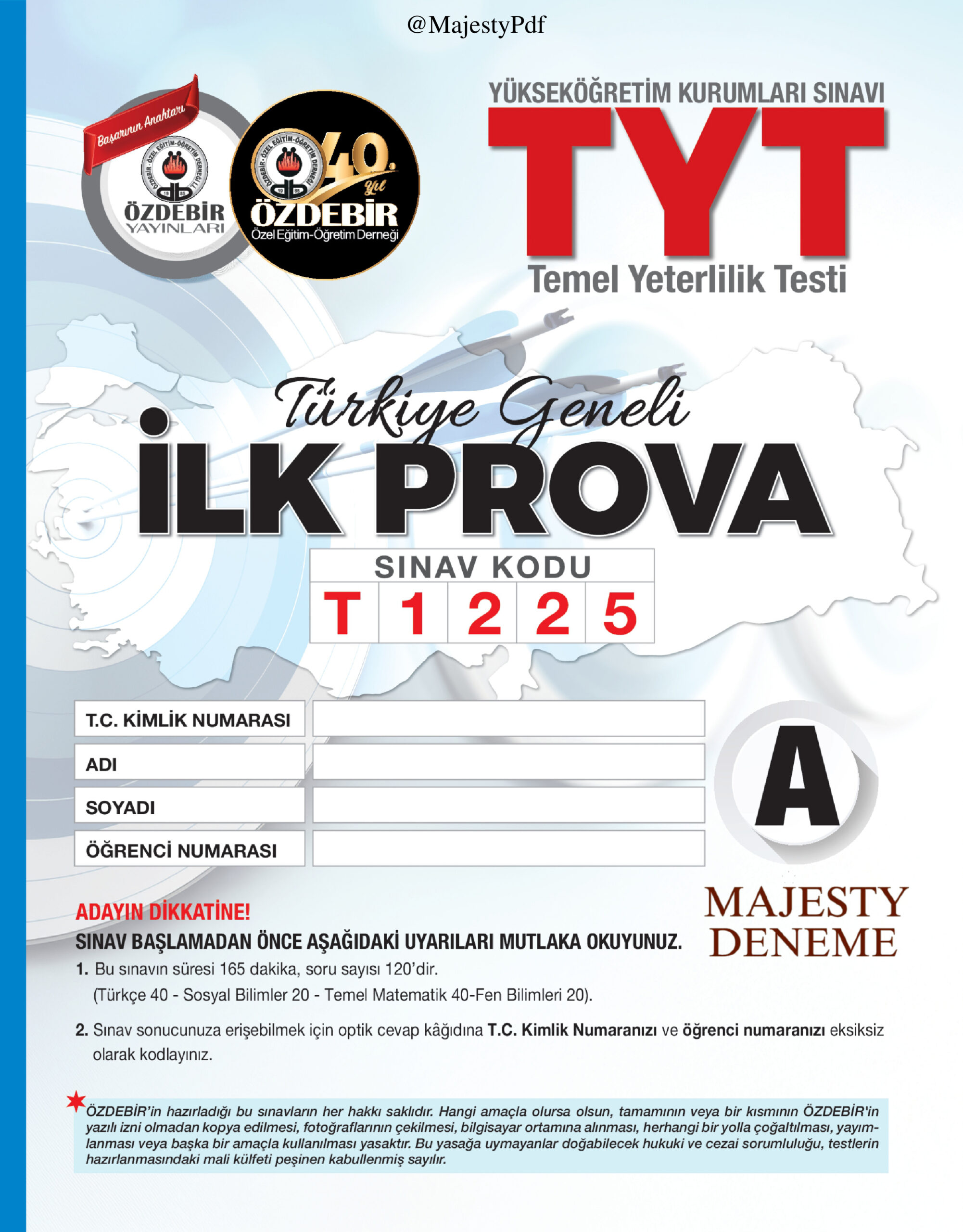 2026 ÖZDEBİR İLK PROVA TYT PDF İndir – Özdebir Komisyon