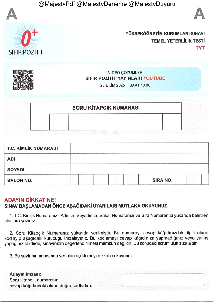 2026 SIFIR POZİTİF 345 TG TYT 1 PDF İndir – 345 Yayınları Komisyon