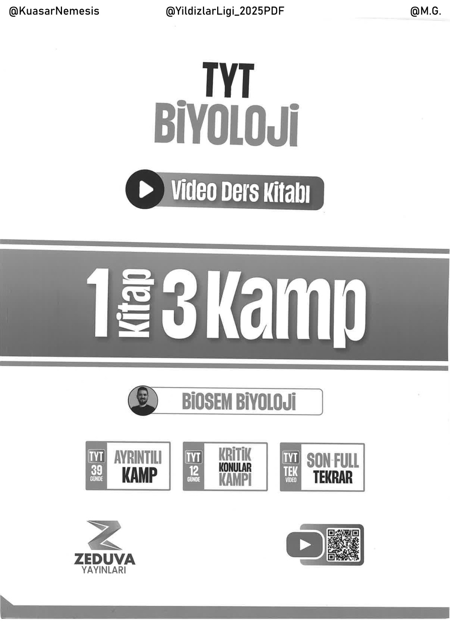 2026 Zeduva BİOSEM TYT BİYOLOJİ VİDEO DERS KİTABI PDF İndir – Zeduva Komisyon