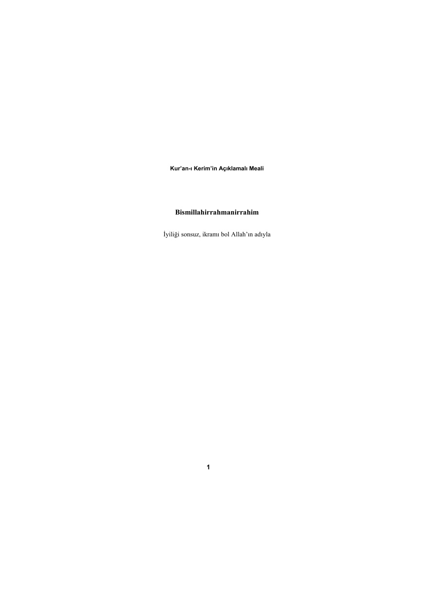 Kuran-i Kerimin Aciklamali Meali PDF İndir – Abdulaziz Bayındır