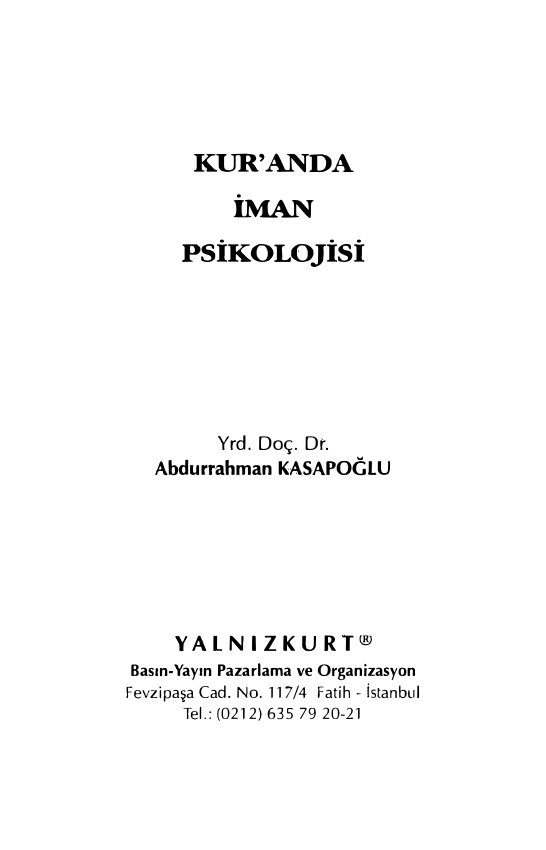 Kuranda Iman Psikolojisi PDF İndir – Abdurrahman Kasapoğlu
