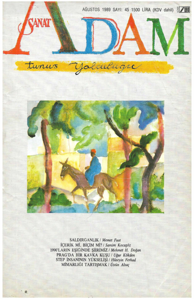 Adam Aylık Sanat Dergisi Sayı 045 Ağustos 1989 PDF İndir – Kolektif