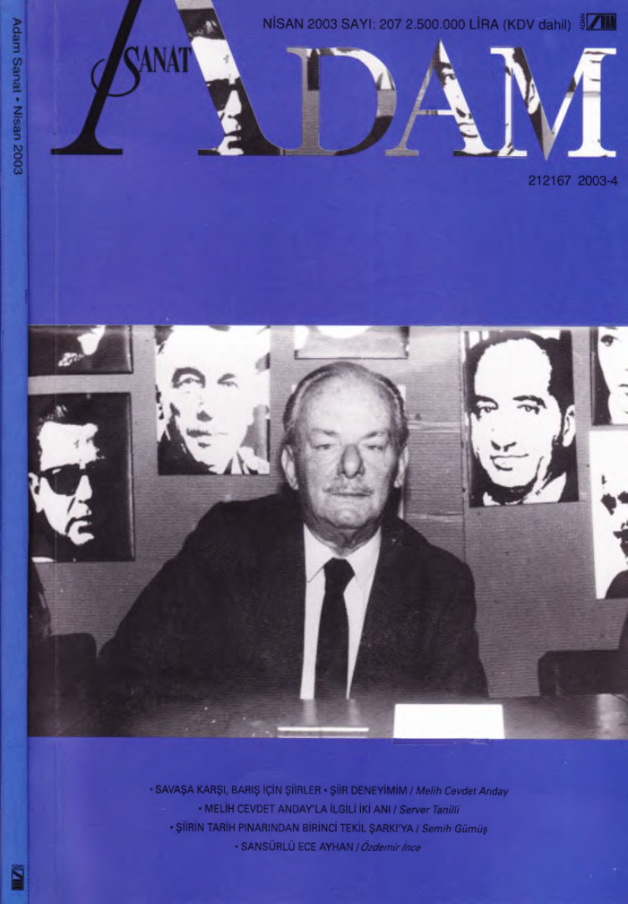 Adam Aylık Sanat Dergisi Sayı 207 Nisan 2003 PDF İndir – Kolektif