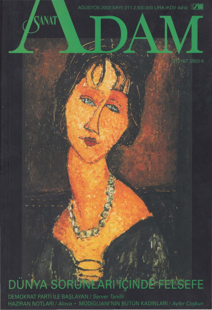 Adam Aylık Sanat Dergisi Sayı 211 Ağustos 2003 PDF İndir – Kolektif