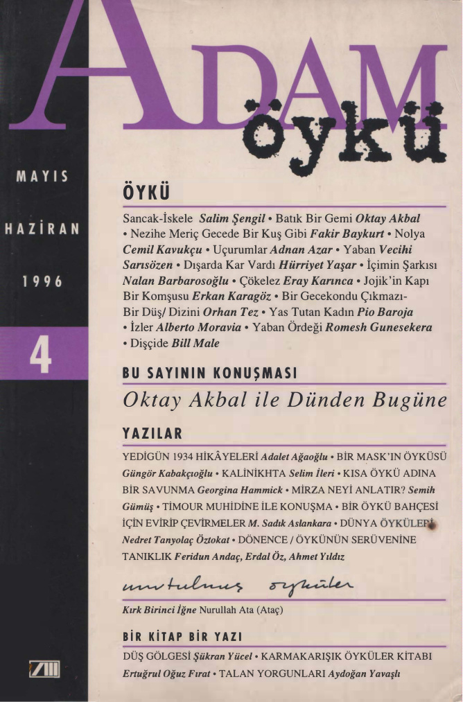 Adam Öykü Sayı 04 Mayıs-Haziran 1996 PDF İndir – Kolektif