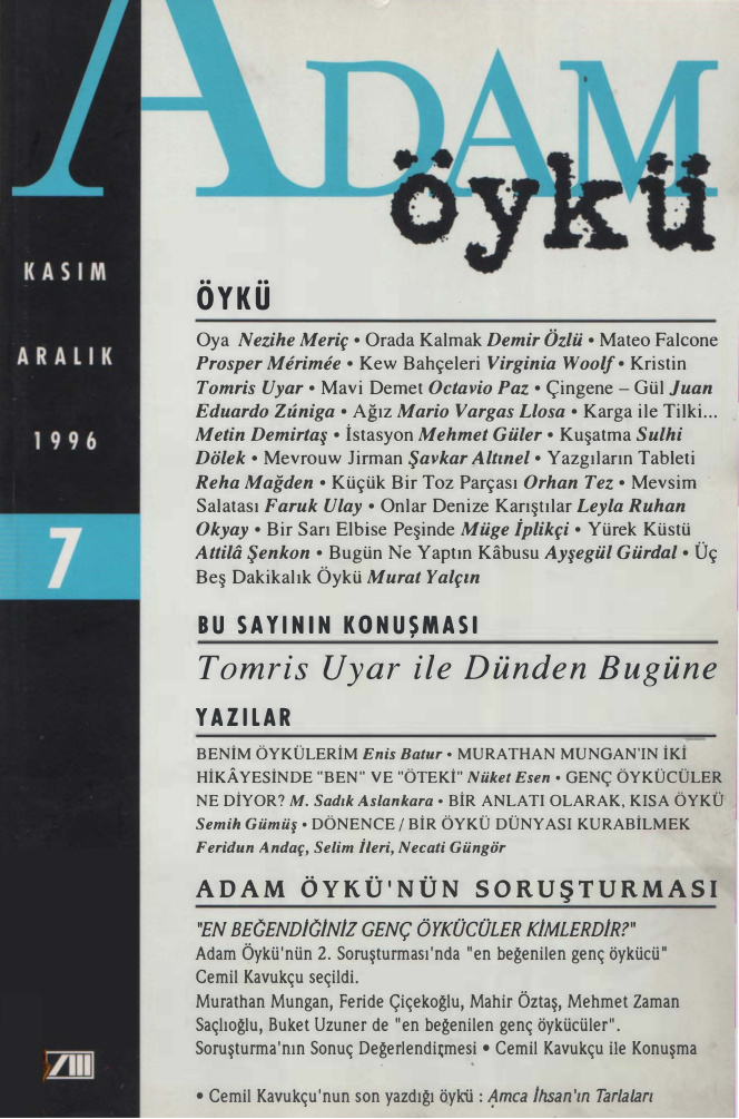 Adam Öykü Sayı 07 Kasım-Aralık 1996 PDF İndir – Kolektif
