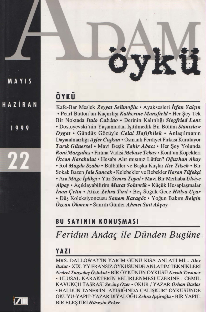Adam Öykü Sayı 22 Mayıs-Haziran 1999 PDF İndir – Kolektif