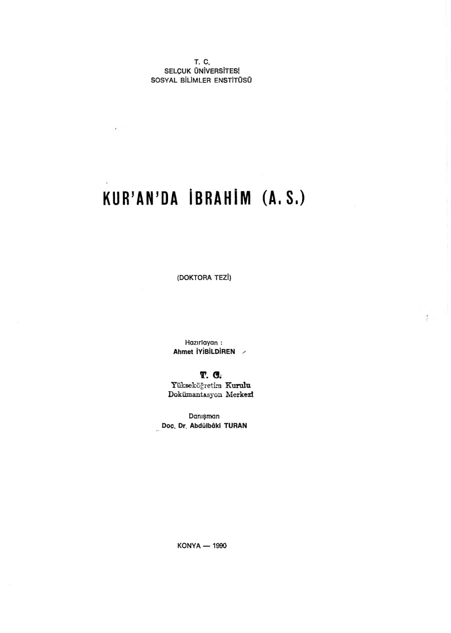 Kuranda Ibrahim a.s (Tez) PDF İndir – Ahmet İyibildiren