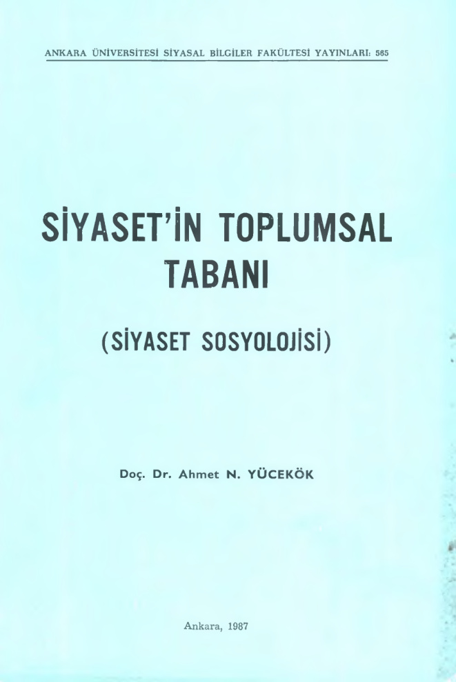 Siyaset Sosyolojisi PDF – Feride Acar, Hasan Faruk Uslu