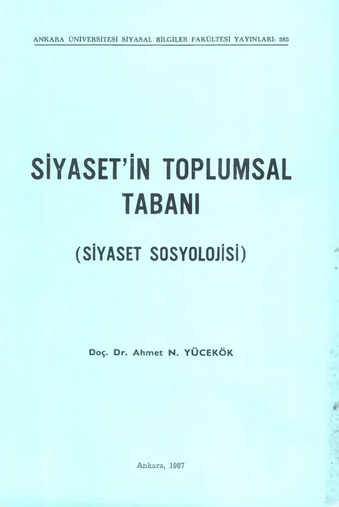 Siyaset Sosyolojisi PDF – Feride Acar, Hasan Faruk Uslu